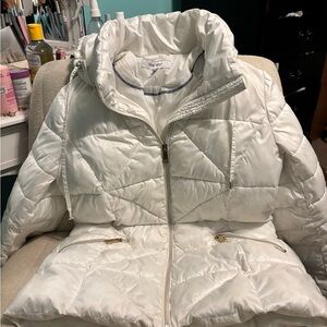 Nine West Quilted White Puffer Jacket